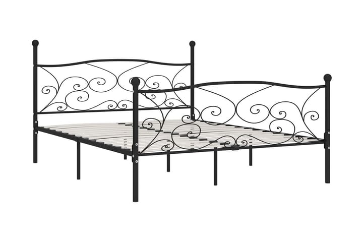 Sängynrunko sälepohjalla musta metalli 180x200 cm - Musta - Sänkykehikot & sängynrungot