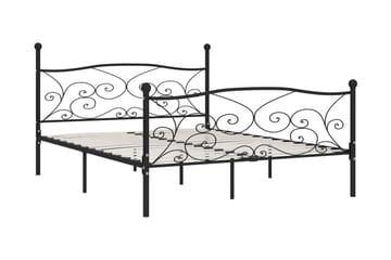 Sängynrunko sälepohjalla musta metalli 200x200 cm - Musta - Huonekalut - Sänky - Sänkykehikot & sängynrungot