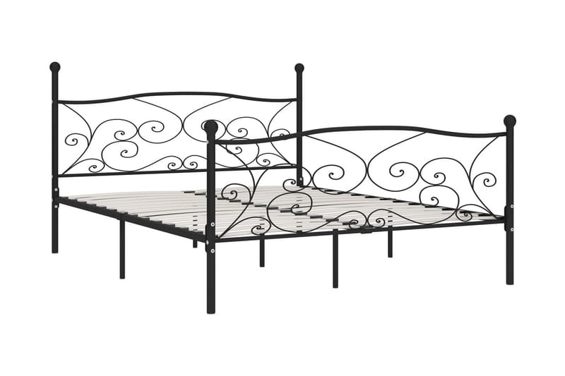 Sängynrunko sälepohjalla musta metalli 200x200 cm - Musta - Huonekalut - Sänky - Sänkykehikot & sängynrungot