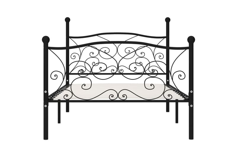 Sängynrunko sälepohjalla musta metalli 90x200 cm - Musta - Huonekalut - Sänky - Sänkykehikot & sängynrungot