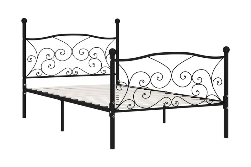 Sängynrunko sälepohjalla musta metalli 90x200 cm - Musta - Huonekalut - Sänky - Sänkykehikot & sängynrungot