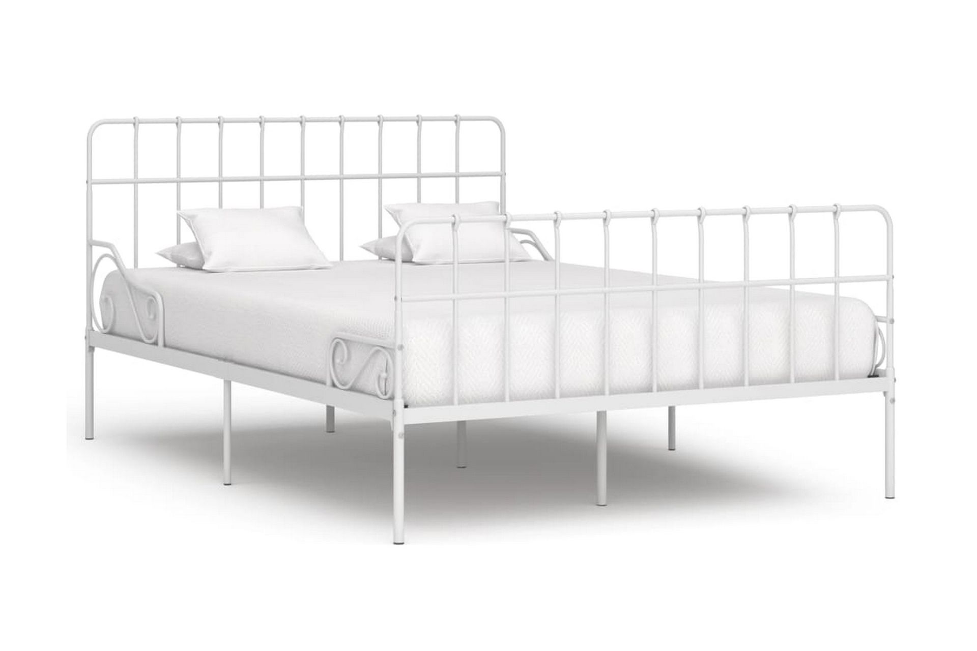 Sängynrunko sälepohjalla valkoinen metalli 120x200 cm - Valkoinen - Huonekalut - Sänky - Sänkykehikot & sängynrungot