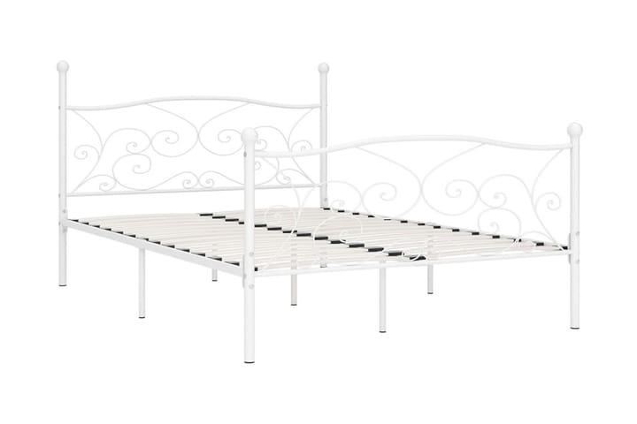 Sängynrunko sälepohjalla valkoinen metalli 120x200 cm - Valkoinen - Sänkykehikot & sängynrungot