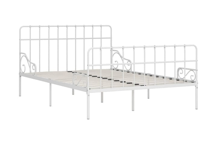Sängynrunko sälepohjalla valkoinen metalli 140x200 cm - Valkoinen - Sänkykehikot & sängynrungot