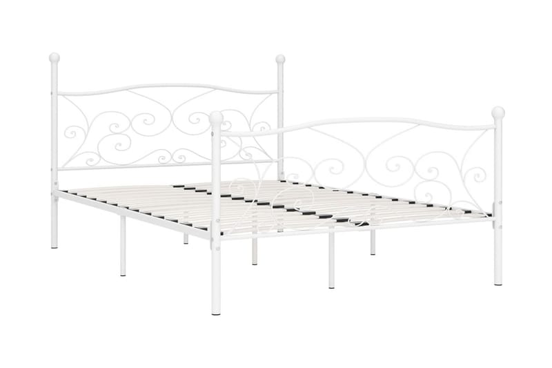 Sängynrunko sälepohjalla valkoinen metalli 140x200 cm - Valkoinen - Huonekalut - Sänky - Sänkykehikot & sängynrungot