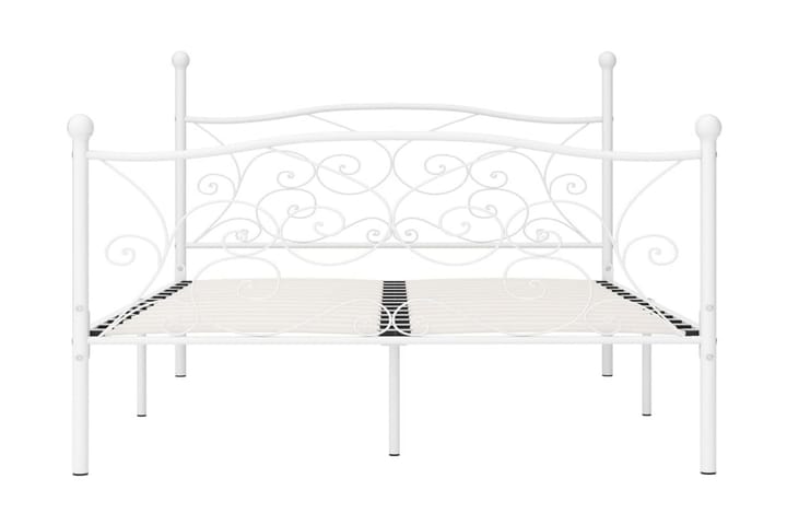 Sängynrunko sälepohjalla valkoinen metalli 160x200 cm - Valkoinen - Sänkykehikot & sängynrungot