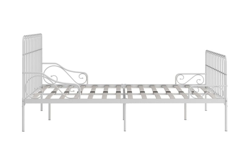 Sängynrunko sälepohjalla valkoinen metalli 200x200 cm - Valkoinen - Huonekalut - Sänky - Sänkykehikot & sängynrungot