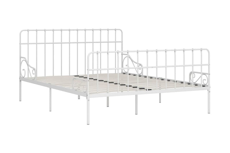 Sängynrunko sälepohjalla valkoinen metalli 200x200 cm - Valkoinen - Huonekalut - Sänky - Sänkykehikot & sängynrungot