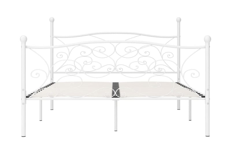 Sängynrunko sälepohjalla valkoinen metalli 200x200 cm - Valkoinen - Huonekalut - Sänky - Sänkykehikot & sängynrungot