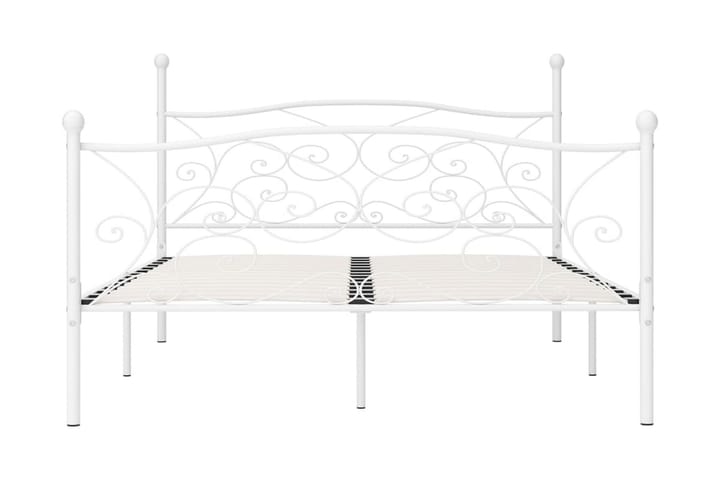Sängynrunko sälepohjalla valkoinen metalli 200x200 cm - Valkoinen - Sänkykehikot & sängynrungot