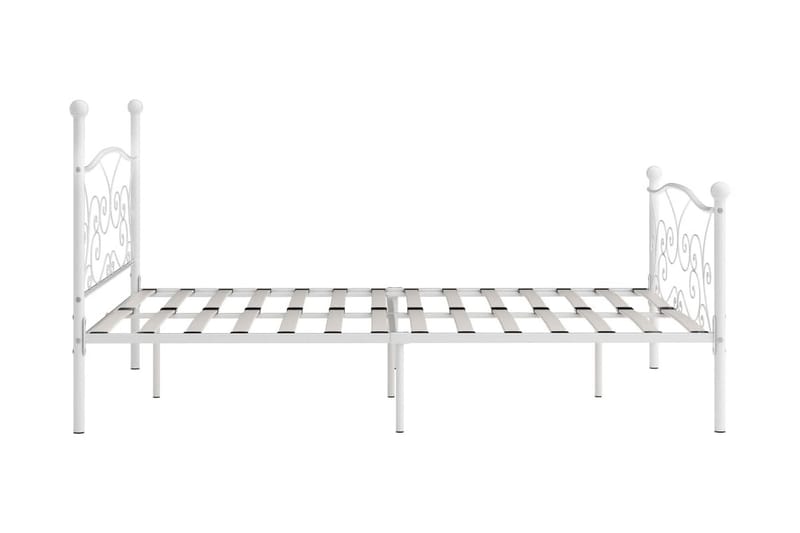 Sängynrunko sälepohjalla valkoinen metalli 200x200 cm - Valkoinen - Huonekalut - Sänky - Sänkykehikot & sängynrungot