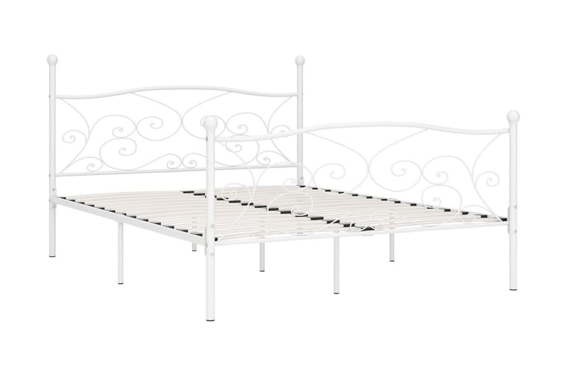 Sängynrunko sälepohjalla valkoinen metalli 200x200 cm - Valkoinen - Huonekalut - Sänky - Sänkykehikot & sängynrungot