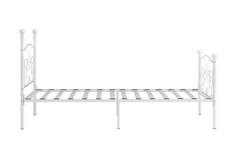Sängynrunko sälepohjalla valkoinen metalli 90x200 cm - Valkoinen - Huonekalut - Sänky - Sänkykehikot & sängynrungot
