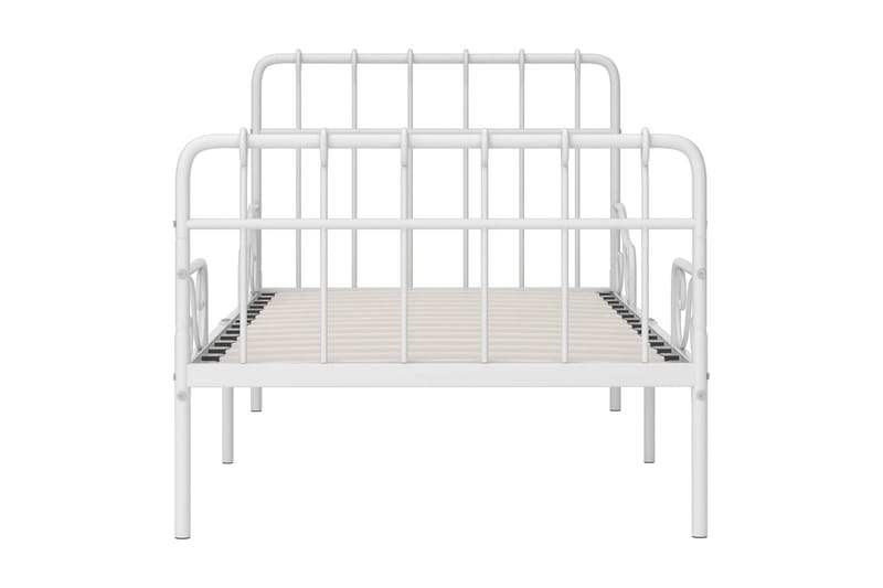 Sängynrunko sälepohjalla valkoinen metalli 90x200 cm - Valkoinen - Huonekalut - Sänky - Sänkykehikot & sängynrungot