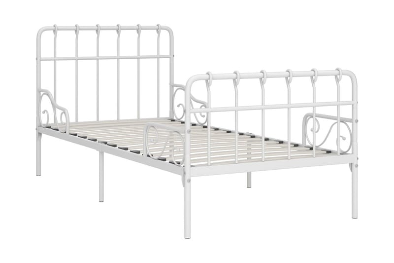 Sängynrunko sälepohjalla valkoinen metalli 90x200 cm - Valkoinen - Huonekalut - Sänky - Sänkykehikot & sängynrungot