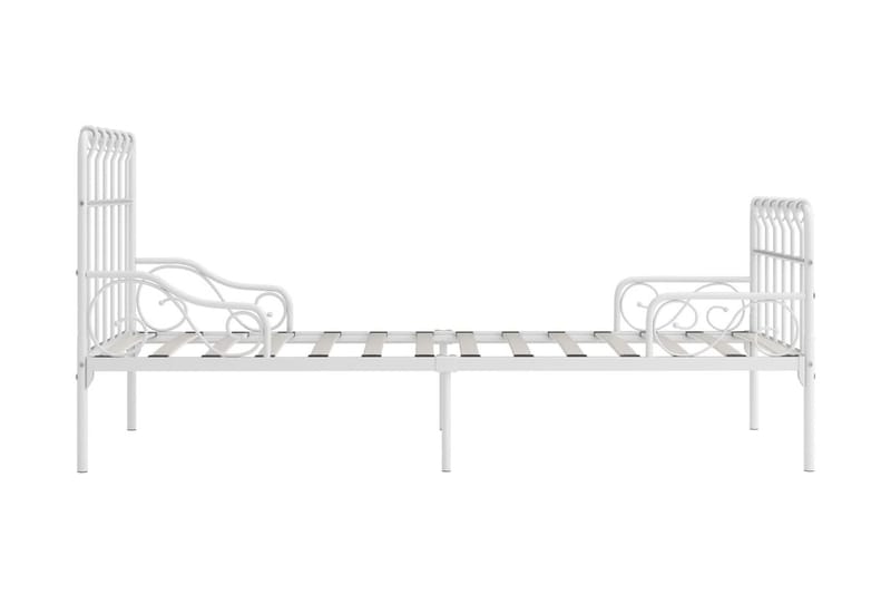 Sängynrunko sälepohjalla valkoinen metalli 90x200 cm - Valkoinen - Huonekalut - Sänky - Sänkykehikot & sängynrungot