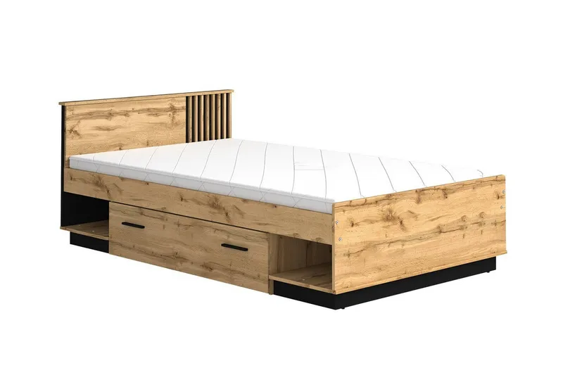 Sängynrunko Strathy 120x200 cm, Musta