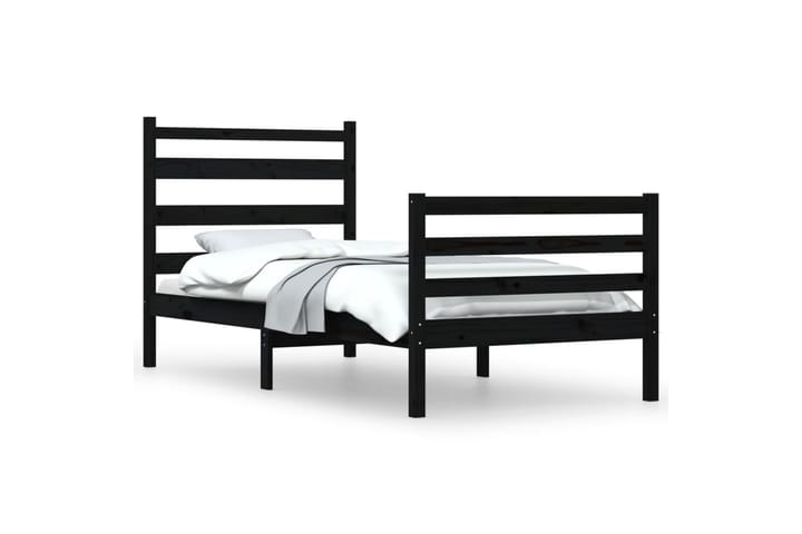Sängynrunko täysi mänty 100x200 cm musta - Musta - Sänkykehikot & sängynrungot