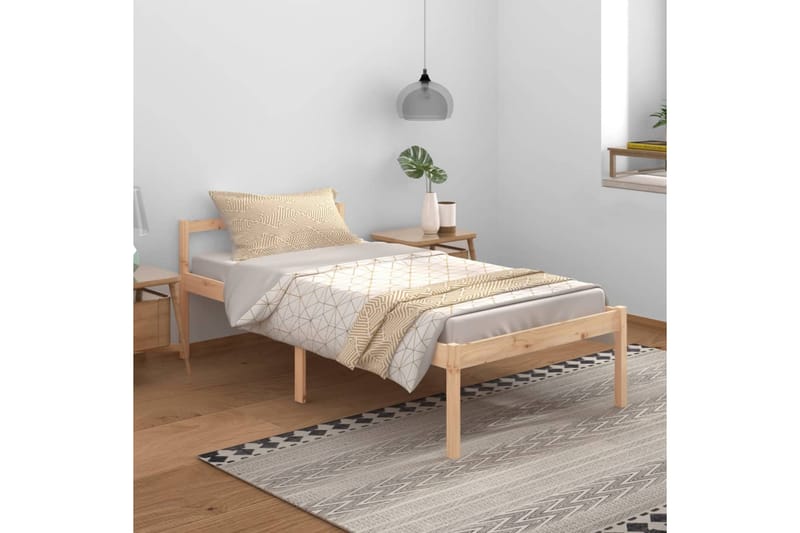 Sängynrunko täysi mänty 100x200 cm - Ruskea - Huonekalut - Sänky - Sänkykehikot & sängynrungot