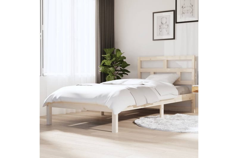 Sängynrunko täysi mänty 100x200 cm - Ruskea - Huonekalut - Sänky - Sänkykehikot & sängynrungot