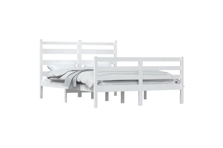 Sängynrunko täysi mänty 120x200 cm valkoinen - Valkoinen - Sänkykehikot & sängynrungot