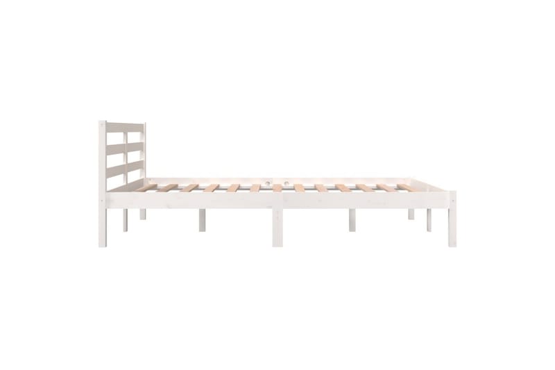 Sängynrunko täysi mänty 135x190 cm valkoinen 4FT6 Double - Valkoinen - Huonekalut - Sänky - Sänkykehikot & sängynrungot