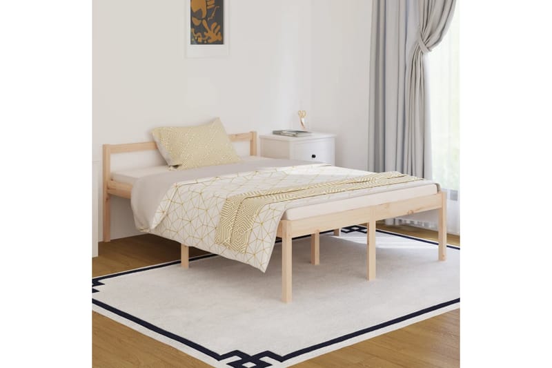 Sängynrunko täysi mänty 140x190 cm - Ruskea - Huonekalut - Sänky - Sänkykehikot & sängynrungot