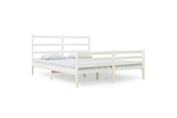 Sängynrunko täysi mänty 140x190 cm valkoinen - Valkoinen - Sänkykehikot & sängynrungot