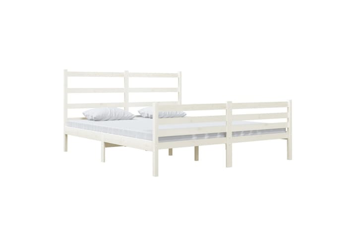Sängynrunko täysi mänty 140x190 cm valkoinen - Valkoinen - Sänkykehikot & sängynrungot