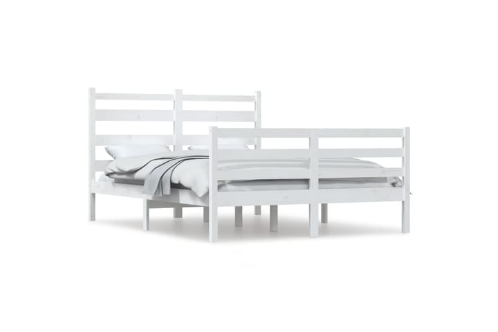 Sängynrunko täysi mänty 140x200 cm valkoinen - Valkoinen - Sänkykehikot & sängynrungot