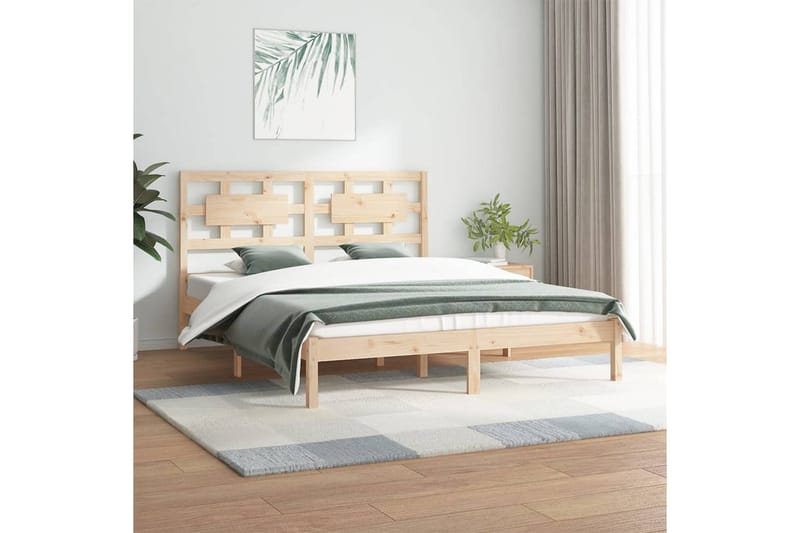 Sängynrunko täysi mänty 150x200 cm 5FT King Size - Ruskea - Huonekalut - Sänky - Sänkykehikot & sängynrungot