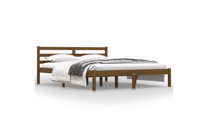 Sängynrunko täysi mänty 150x200 cm hunajanruskea 5FT King Si - Ruskea - Sänkykehikot & sängynrungot