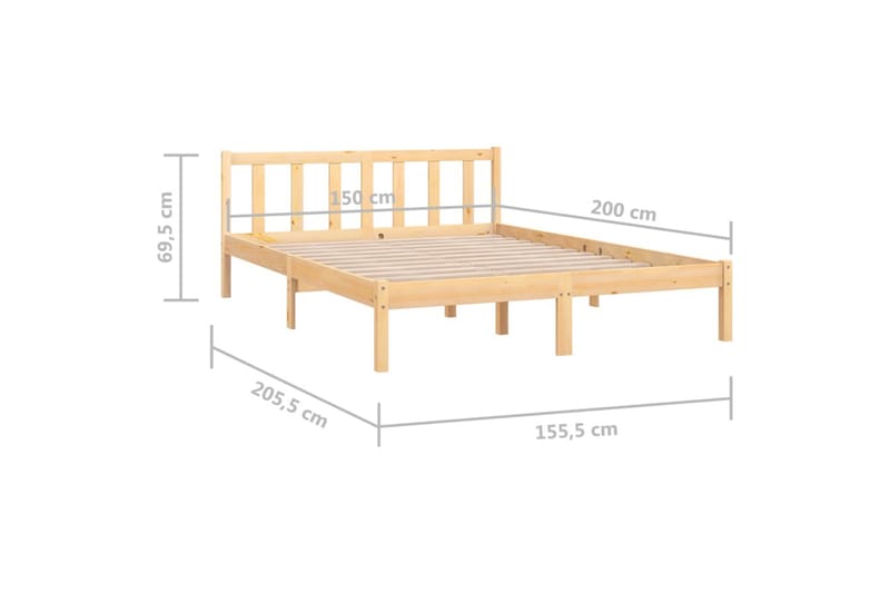 Sängynrunko täysi mänty 150x200 cm UK King - Huonekalut - Sänky - Sänkykehikot & sängynrungot