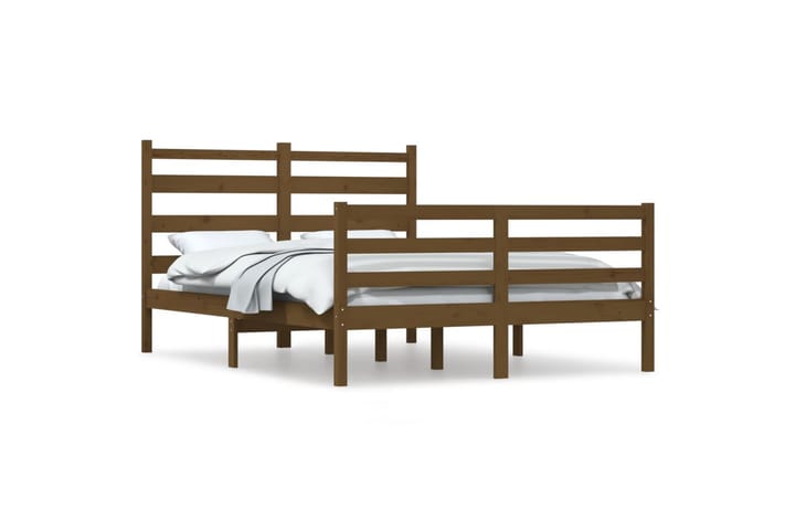 Sängynrunko täysi mänty 160x200 cm hunajanruskea - Ruskea - Sänkykehikot & sängynrungot