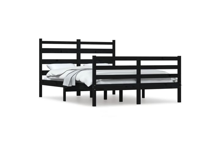 Sängynrunko täysi mänty 160x200 cm musta - Musta - Sänkykehikot & sängynrungot