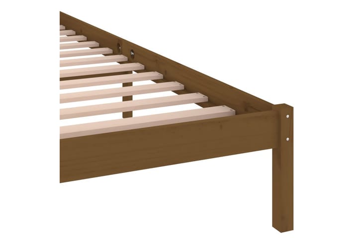 Sängynrunko täysi mänty 200x200 cm hunajanruskea - Ruskea - Sänkykehikot & sängynrungot