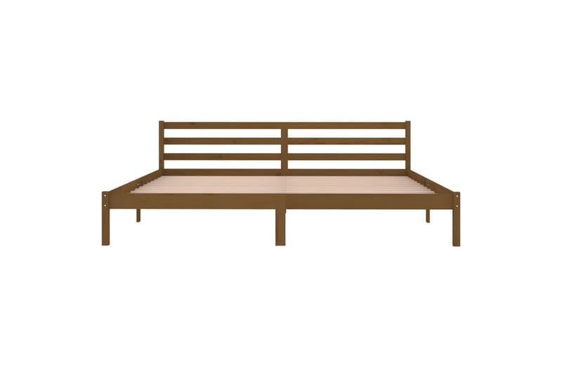 S�ängynrunko täysi mänty 200x200 cm hunajanruskea - Ruskea - Huonekalut - Sänky - Sänkykehikot & sängynrungot