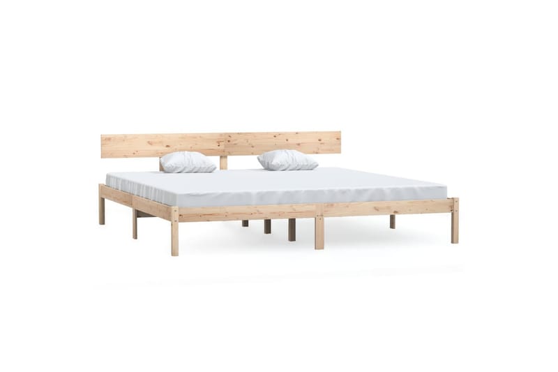 Sängynrunko täysi mänty 200x200 cm - Ruskea - Huonekalut - Sänky - Sänkykehikot & sängynrungot