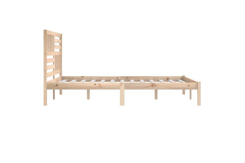 Sängynrunko täysi mänty 200x200 cm - Ruskea - Huonekalut - Sänky - Sänkykehikot & sängynrungot