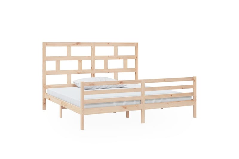Sängynrunko täysi mänty 200x200 cm - Ruskea - Huonekalut - Sänky - Sänkykehikot & sängynrungot