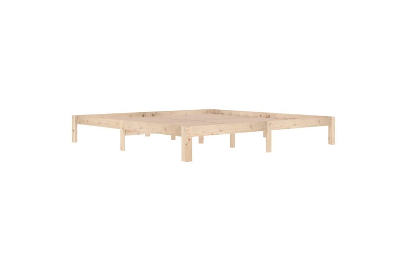 Sängynrunko täysi mänty 200x200 cm - Ruskea - Huonekalut - Sänky - Sänkykehikot & sängynrungot