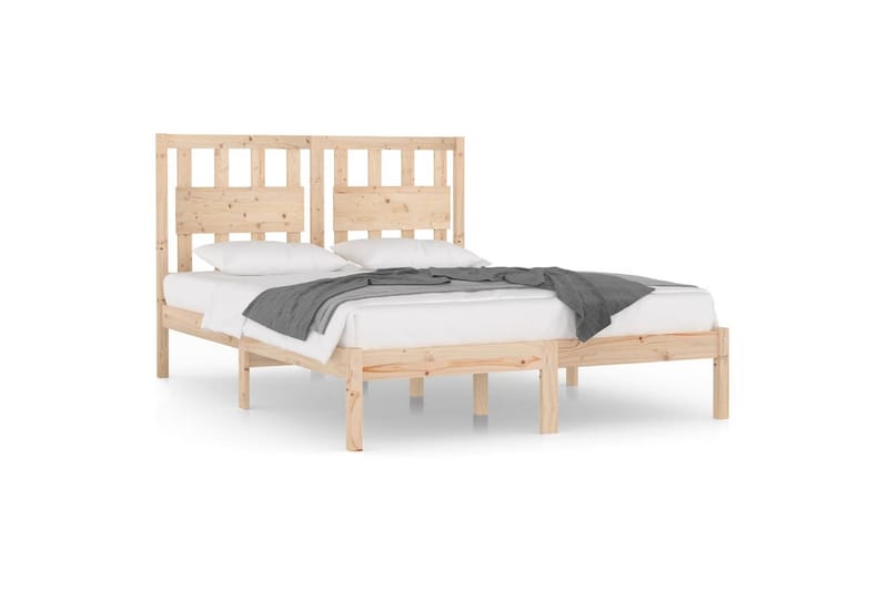 Sängynrunko täysi mänty 200x200 cm - Ruskea - Huonekalut - Sänky - Sänkykehikot & sängynrungot