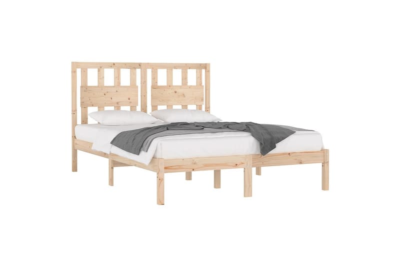 Sängynrunko täysi mänty 200x200 cm - Ruskea - Huonekalut - Sänky - Sänkykehikot & sängynrungot
