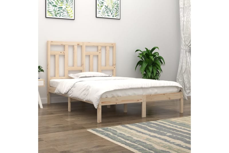 Sängynrunko täysi mänty 200x200 cm - Ruskea - Huonekalut - Sänky - Sänkykehikot & sängynrungot