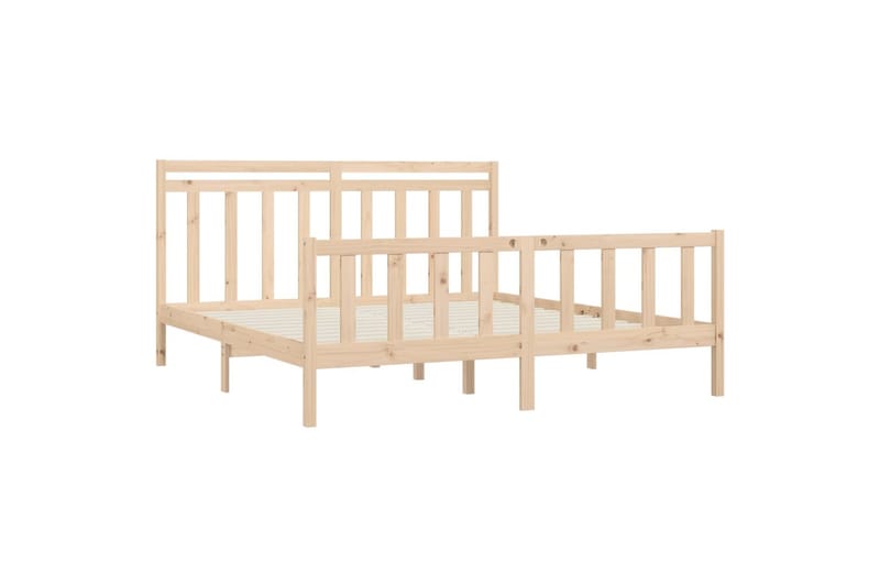 Sängynrunko täysi mänty 200x200 cm - Ruskea - Huonekalut - Sänky - Sänkykehikot & sängynrungot