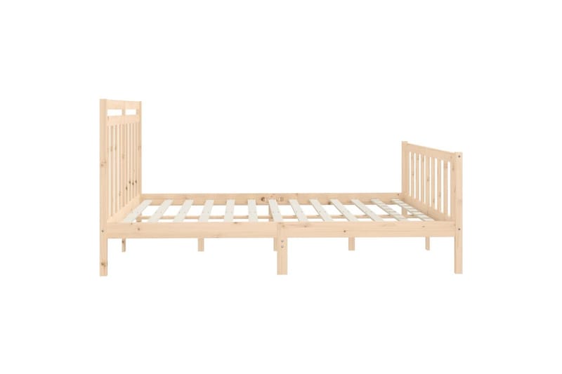 Sängynrunko täysi mänty 200x200 cm - Ruskea - Huonekalut - Sänky - Sänkykehikot & sängynrungot