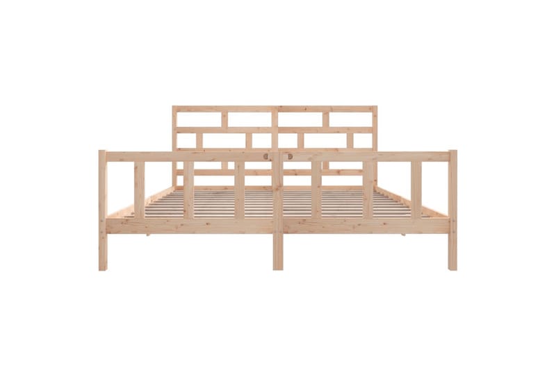Sängynrunko täysi mänty 200x200 cm - Ruskea - Huonekalut - Sänky - Sänkykehikot & sängynrungot