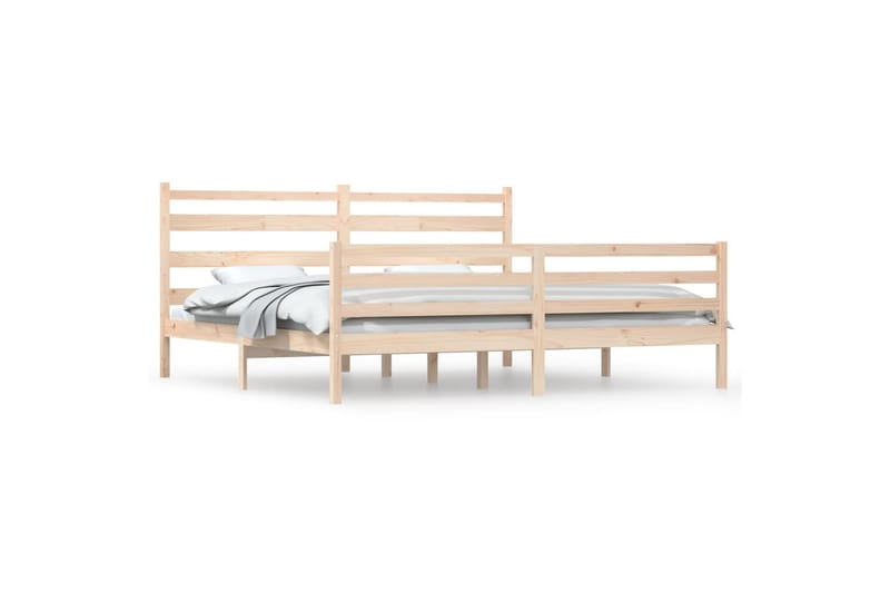 Sängynrunko täysi mänty 200x200 cm - Ruskea - Huonekalut - Sänky - Sänkykehikot & sängynrungot