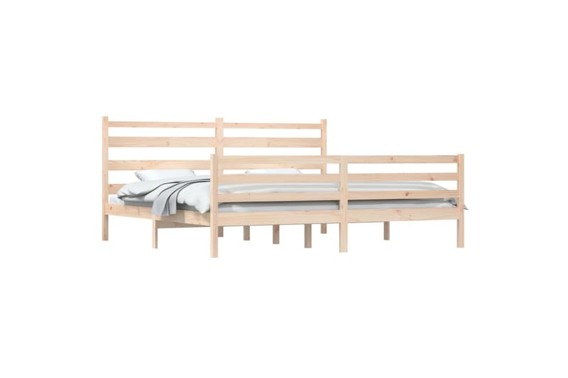 Sängynrunko täysi mänty 200x200 cm - Ruskea - Huonekalut - Sänky - Sänkykehikot & sängynrungot