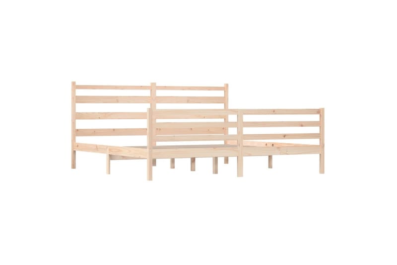 Sängynrunko täysi mänty 200x200 cm - Ruskea - Huonekalut - Sänky - Sänkykehikot & sängynrungot